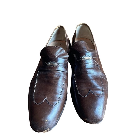 Ferragamo Mens Brown Leather Loafers size 11 - Picture 2 of 13